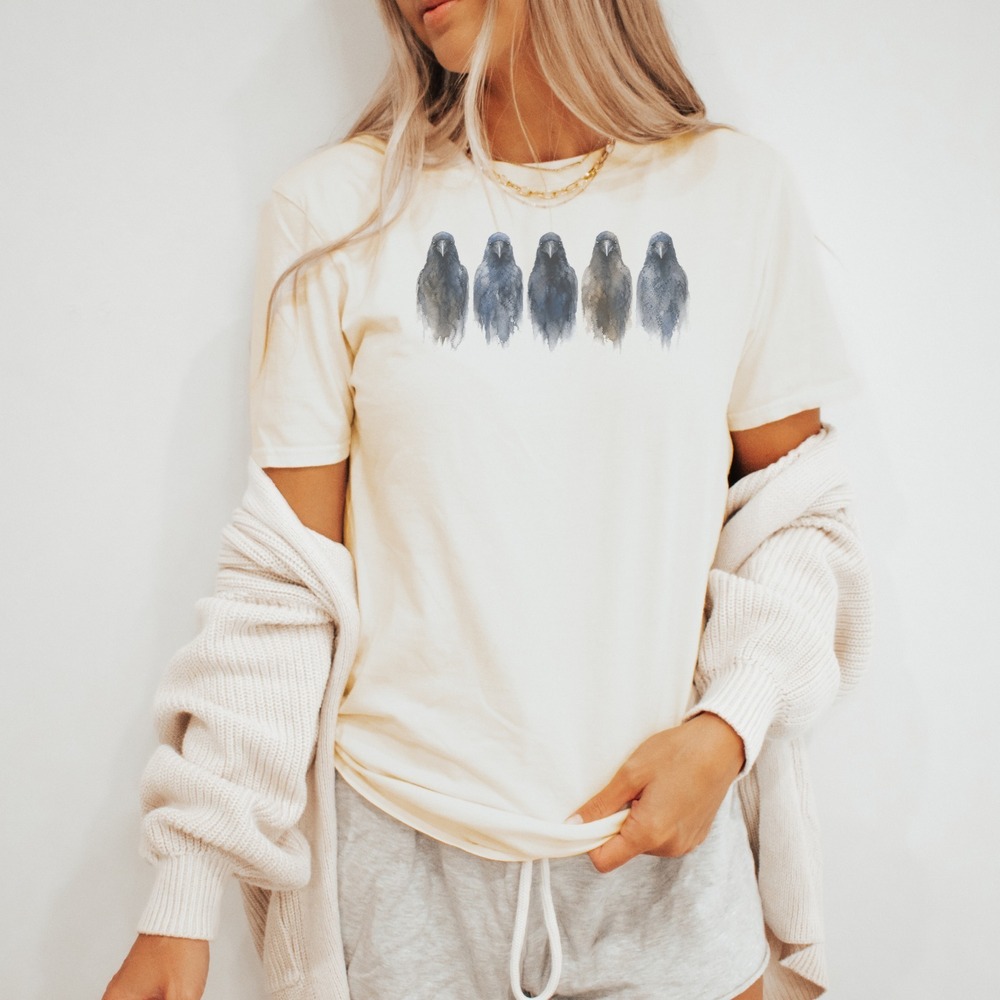 Five Crows Staring You Down Natural Tee
